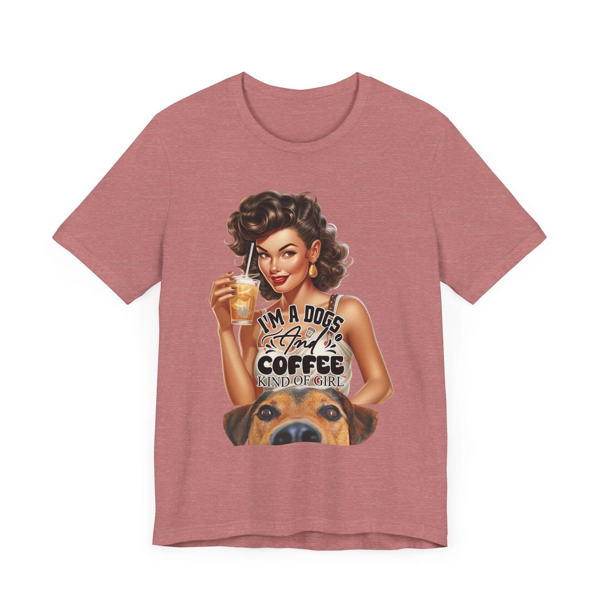 Coffee drinking Dog Mom Unisex Jersey Short Sleeve Tee